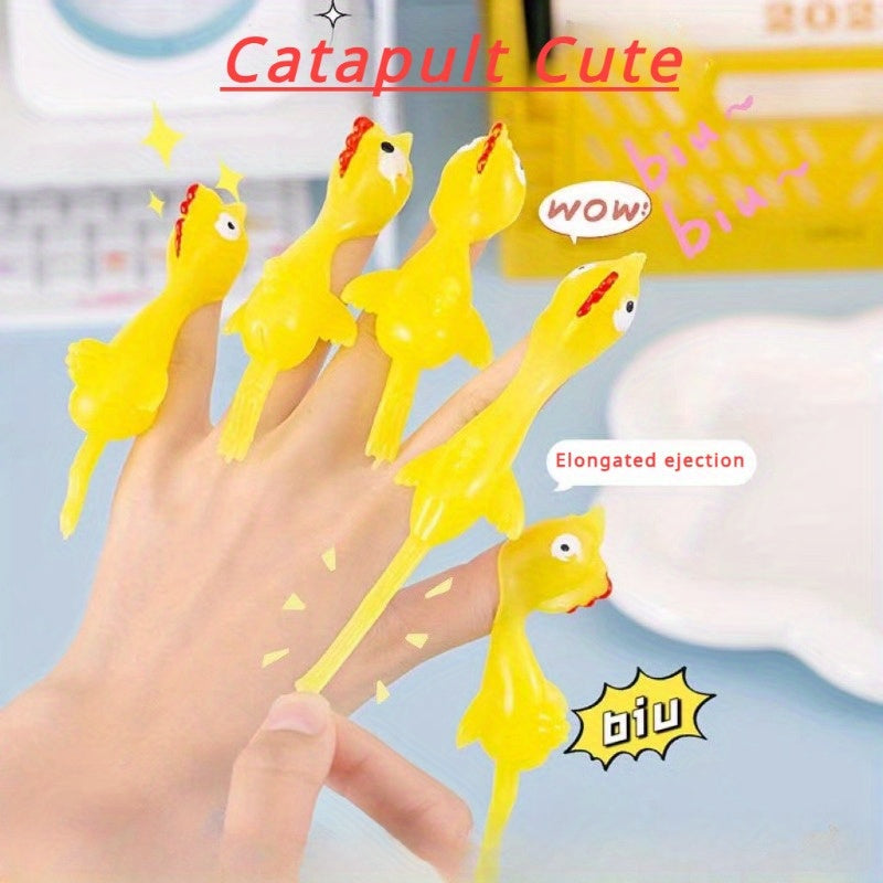 20pcs Soft Plastic Finger Catapult Chicken Game Kids Birthday Party Gift