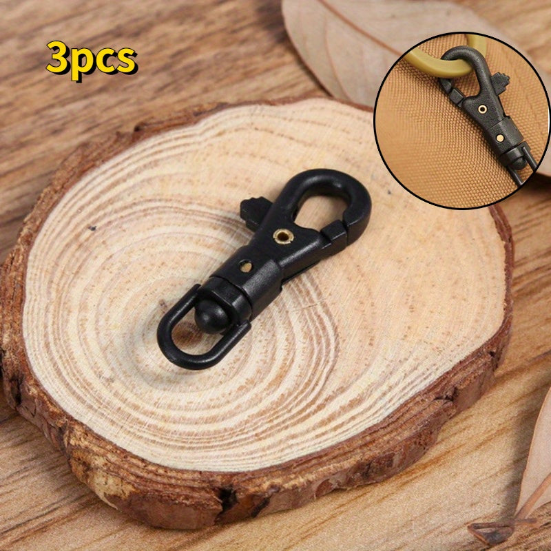 3pcs Quick Release Carabiners Swivel Keychain Clips Buckle Hooks
