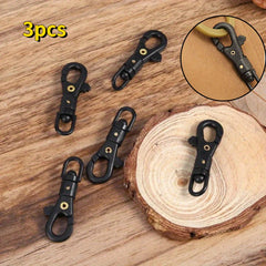 3pcs Quick Release Carabiners Swivel Keychain Clips Buckle Hooks