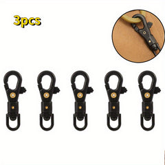 3pcs Quick Release Carabiners Swivel Keychain Clips Buckle Hooks
