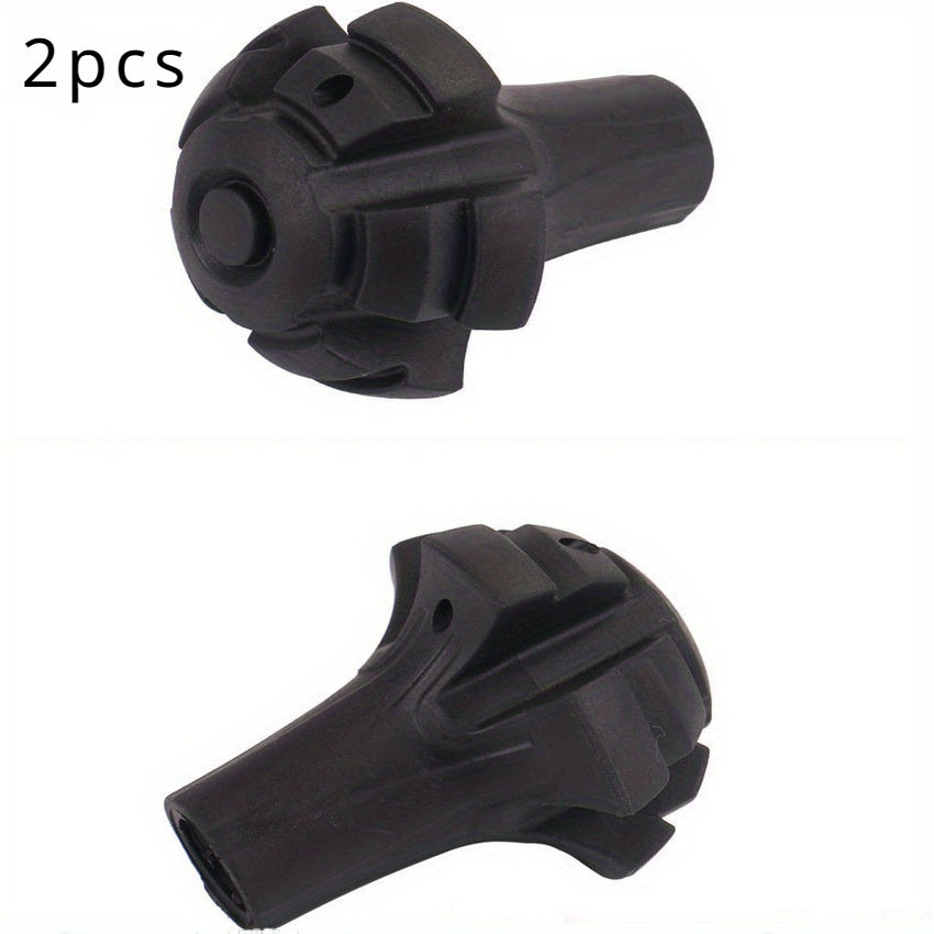 2pcs Silicone Non-slip Hiking Stick Foot Pads Rubber Heads Accessories