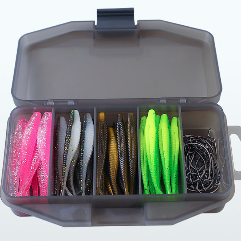 61pcs Soft Bait Fishing Set with Storage Box