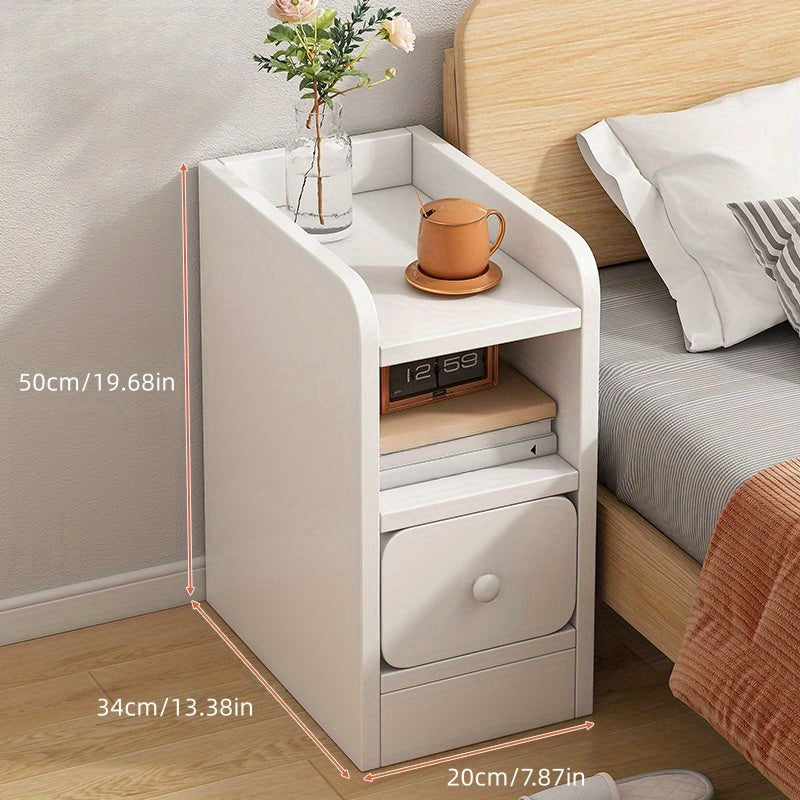 Ultra Narrow Bedside Table Small Cabinet Modern Storage Bedroom Assembly