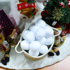 10pcs Plush Snowballs 2inch Christmas Snow Decorations Winter Family Games Balls