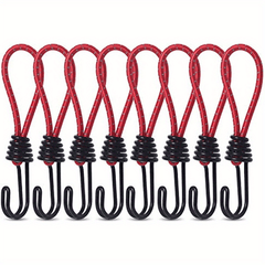 8pcs Spiral Wire Hook Strap Reflective Elastic Rope Heavy Duty Strap Hook