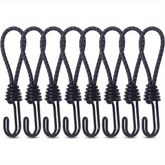 8pcs Spiral Wire Hook Strap Reflective Elastic Rope Heavy Duty Strap Hook