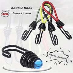 8pcs Spiral Wire Hook Strap Reflective Elastic Rope Heavy Duty Strap Hook