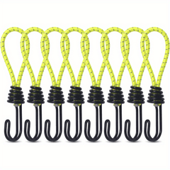 8pcs Spiral Wire Hook Strap Reflective Elastic Rope Heavy Duty Strap Hook