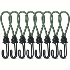 8pcs Spiral Wire Hook Strap Reflective Elastic Rope Heavy Duty Strap Hook