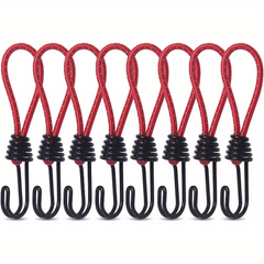 8pcs Spiral Wire Hook Strap Reflective Elastic Rope Heavy Duty Strap Hook