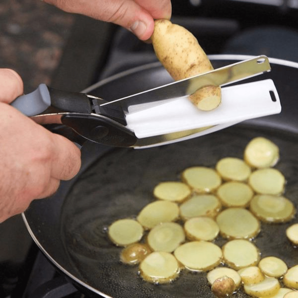 2 In 1 Food Cutter Kitchen Scissors Salad Chopper Vegetable Cutter