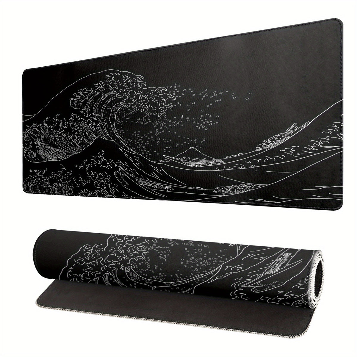 Japanese Sea Wave Large Mouse Pad Kanagawa Mat Non Slip Rubber Base 80 X 30 Cm