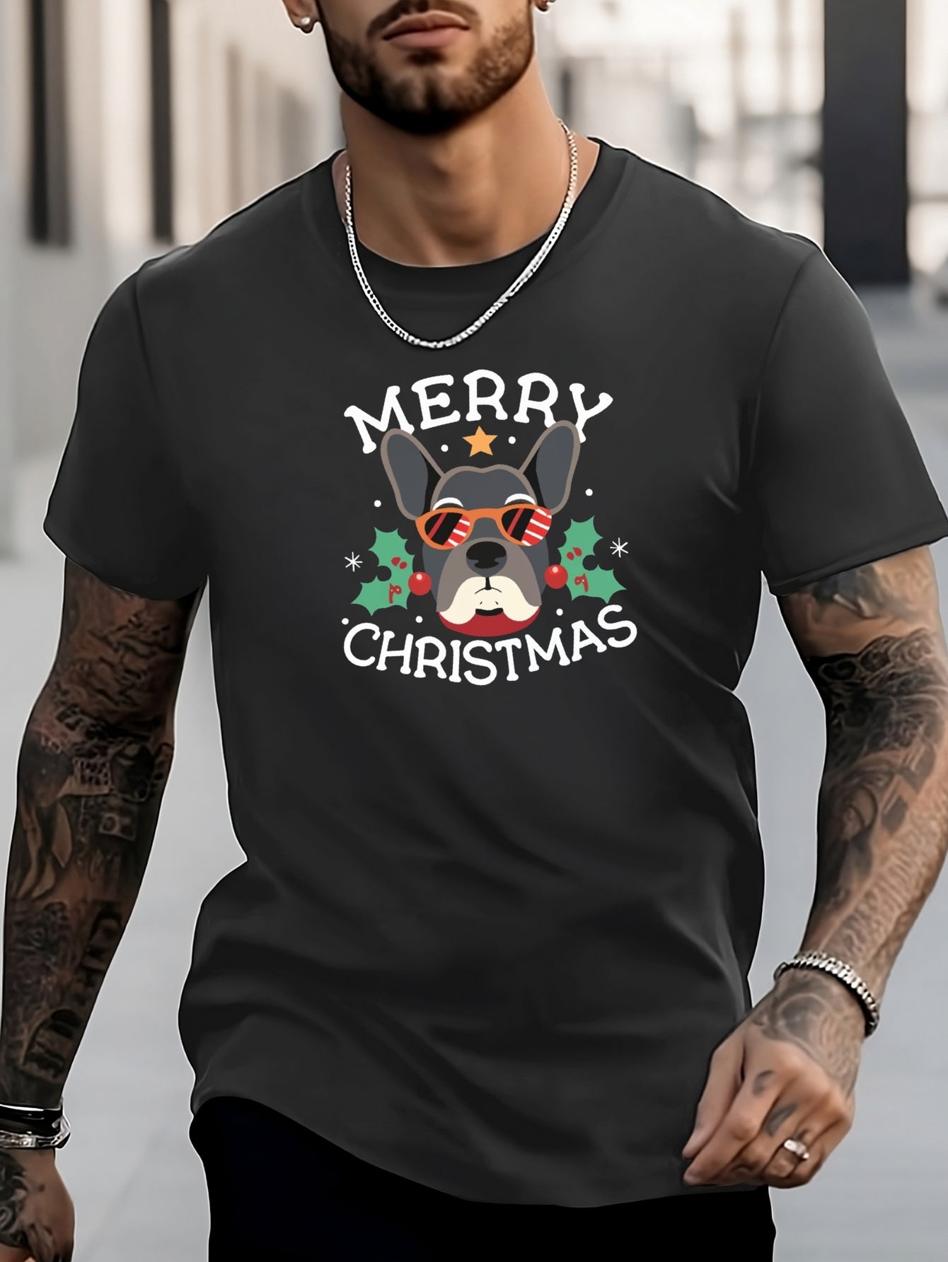 Men's Dog Pattern Shirt Short Sleeve Tee Top
