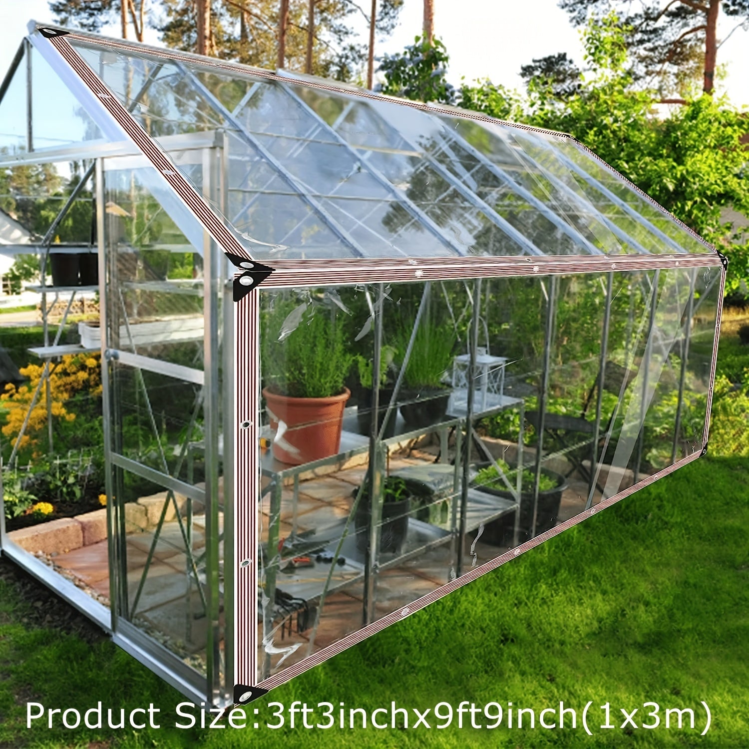 Clear Waterproof Tarp Balcony Porch Garden Rainproof Tarp