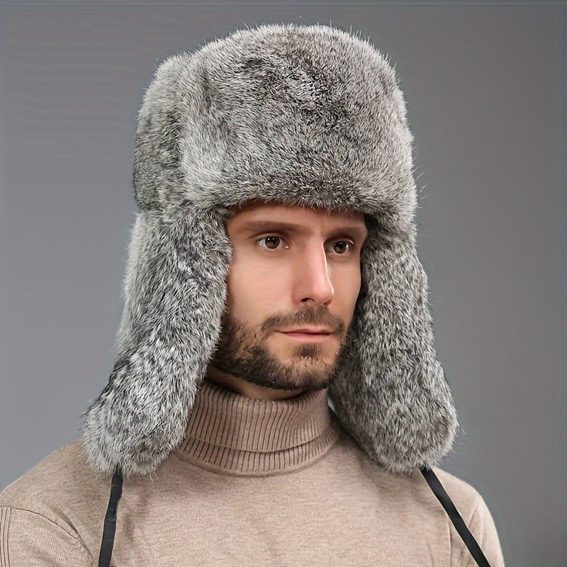 Faux Rabbit Fur Winter Hat Ear Protection Trapper Hat