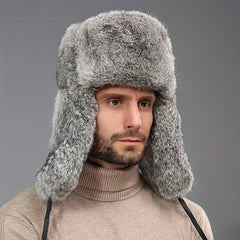 Faux Rabbit Fur Winter Hat Ear Protection Trapper Hat