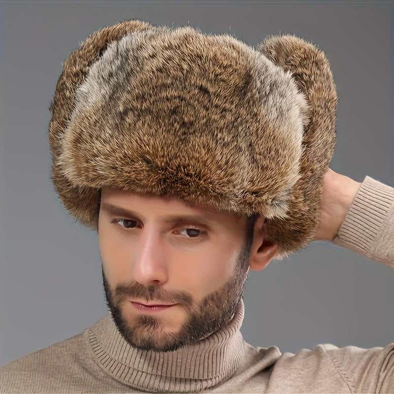 Faux Rabbit Fur Winter Hat Ear Protection Trapper Hat