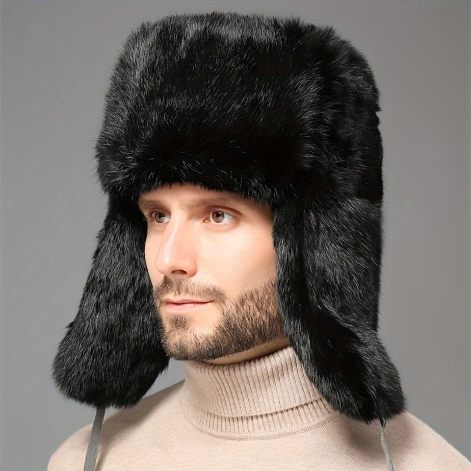 Faux Rabbit Fur Winter Hat Ear Protection Trapper Hat