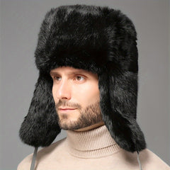 Faux Rabbit Fur Winter Hat Ear Protection Trapper Hat