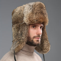 Faux Rabbit Fur Winter Hat Ear Protection Trapper Hat