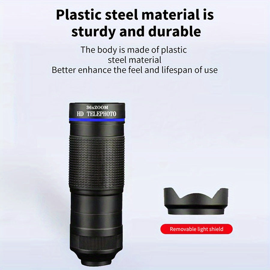 HD Monocular Telescope with Phone Clip for Smartphone Photos