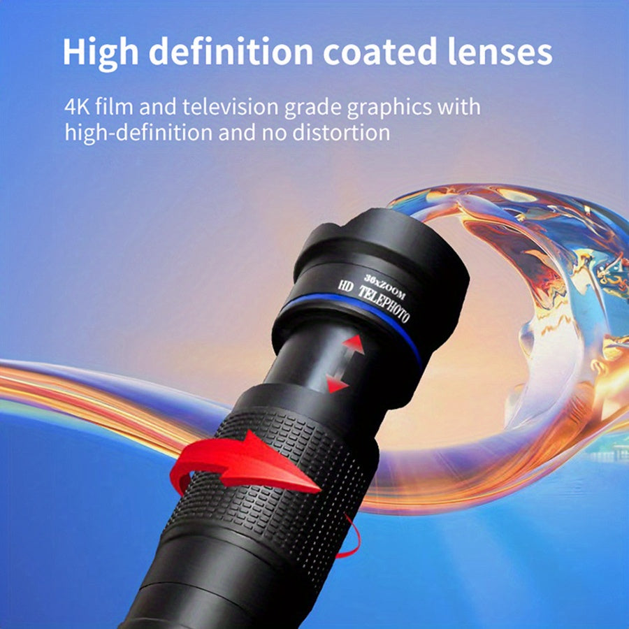 HD Monocular Telescope with Phone Clip for Smartphone Photos