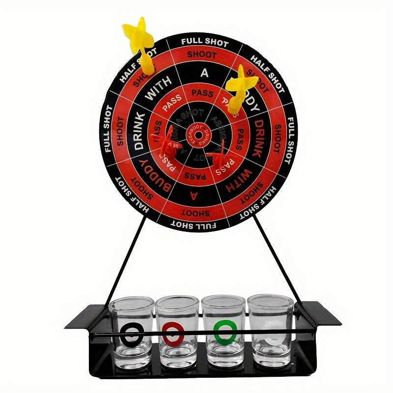 Mini Drinking Dart Set with Glass Cups for Party Games