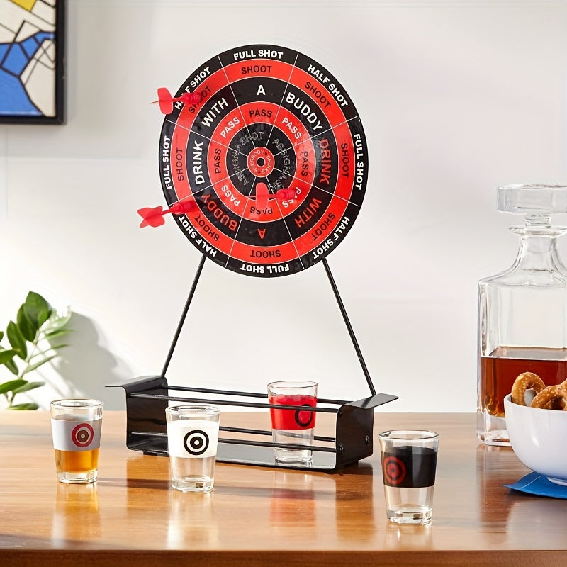 Mini Drinking Dart Set with Glass Cups for Party Games