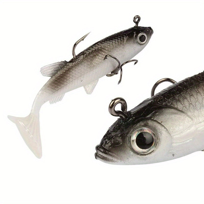10pcs Fresh Water Fishing Bait Set Paddle Tail Swimbaits