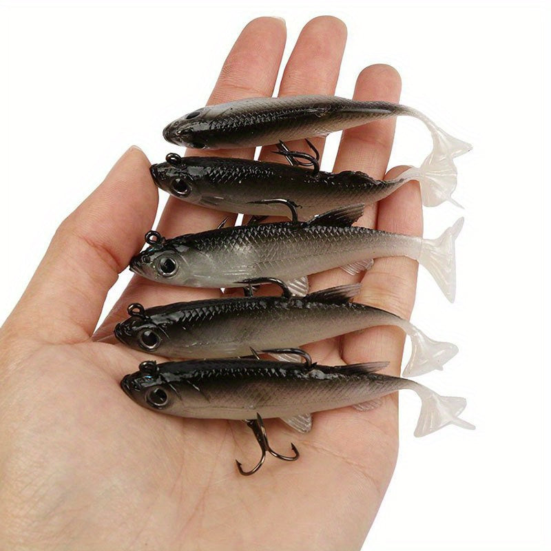 10pcs Fresh Water Fishing Bait Set Paddle Tail Swimbaits