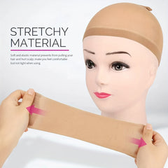 2pcs Stretchy Wig Cap Breathable Hair Accessories for Men and Women
