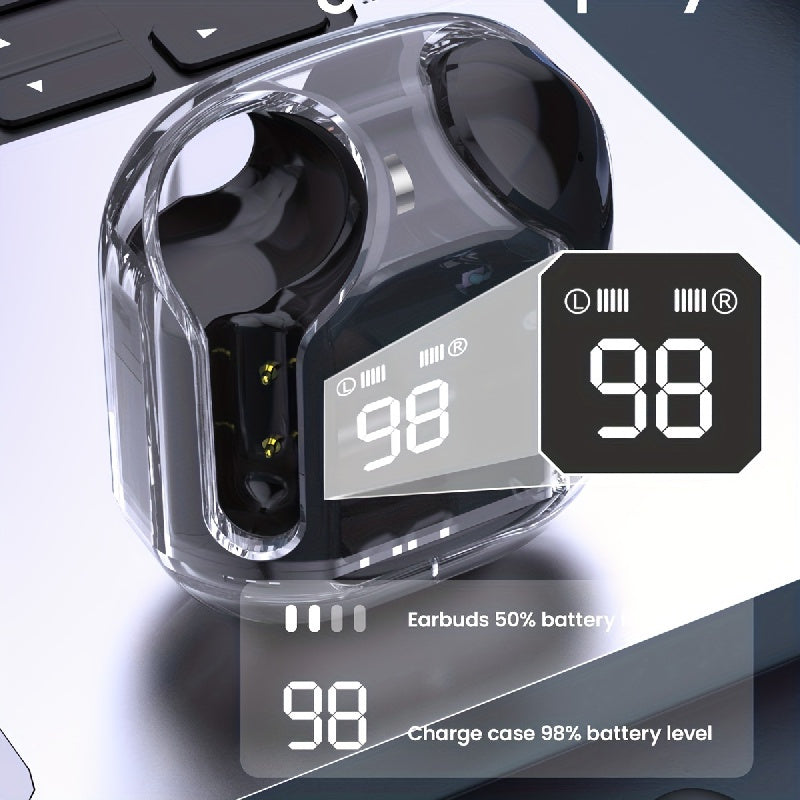 Coverless Wireless V5 3 TWS Earbuds Digital Display Low Latency Auto On