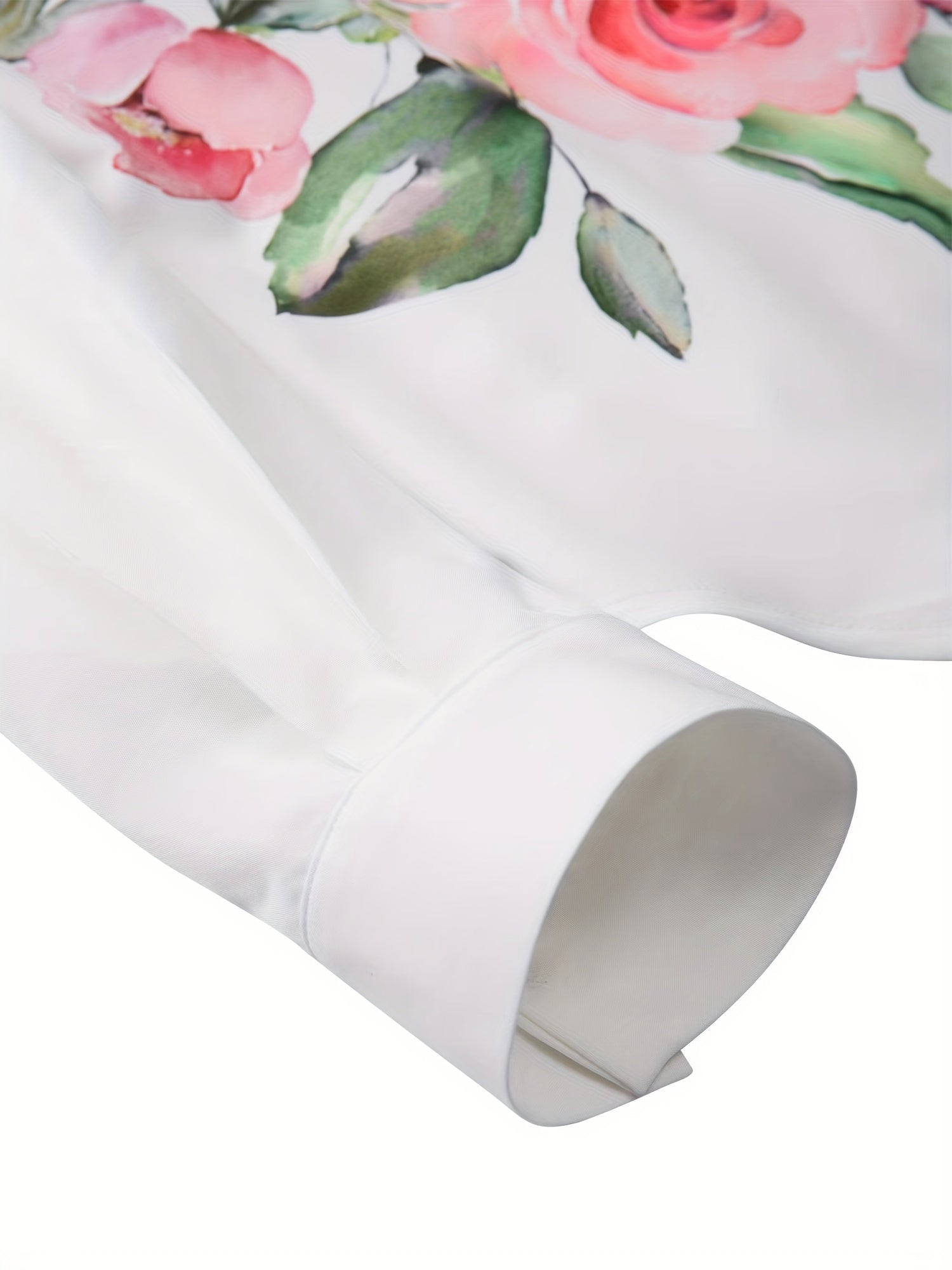  Floral Print Long Sleeve Button Up Shirt