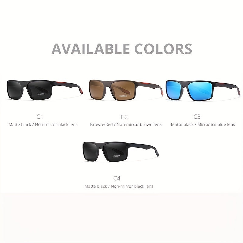 Polarized Sports Sunglasses Rectangular Frame for Men Women