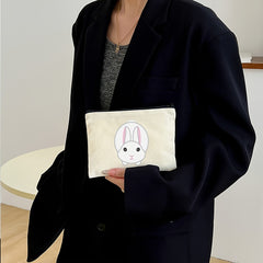 Rabbit Print Canvas Wash Bag