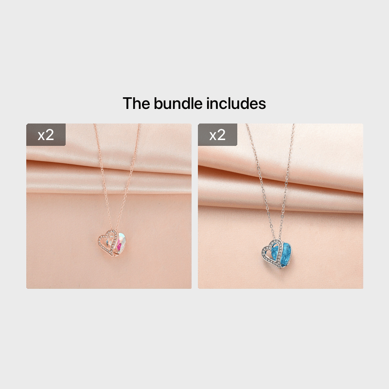 Ocean Heart Birthstone Necklace for the 12 Zodiac Signs