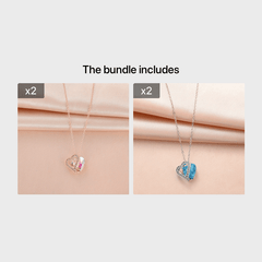 Ocean Heart Birthstone Necklace for the 12 Zodiac Signs