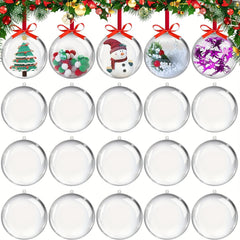 10 Clear Plastic Fillable Christmas Ornaments DIY Crafts Balls Kit