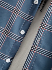 Men's Plaid Stretch Button Up Short Sleeve Shirt