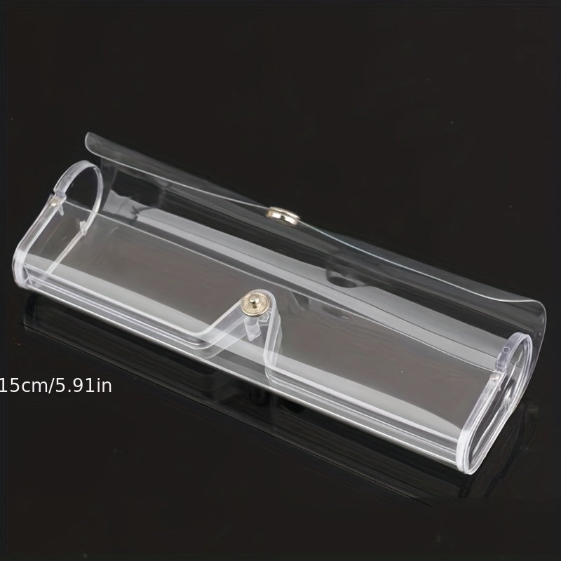 Clear PVC Glasses Case Snap Button Sunglasses Reading Myopia Glasses Storage Box