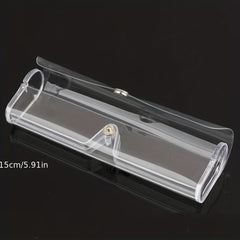 Clear PVC Glasses Case Snap Button Sunglasses Reading Myopia Glasses Storage Box