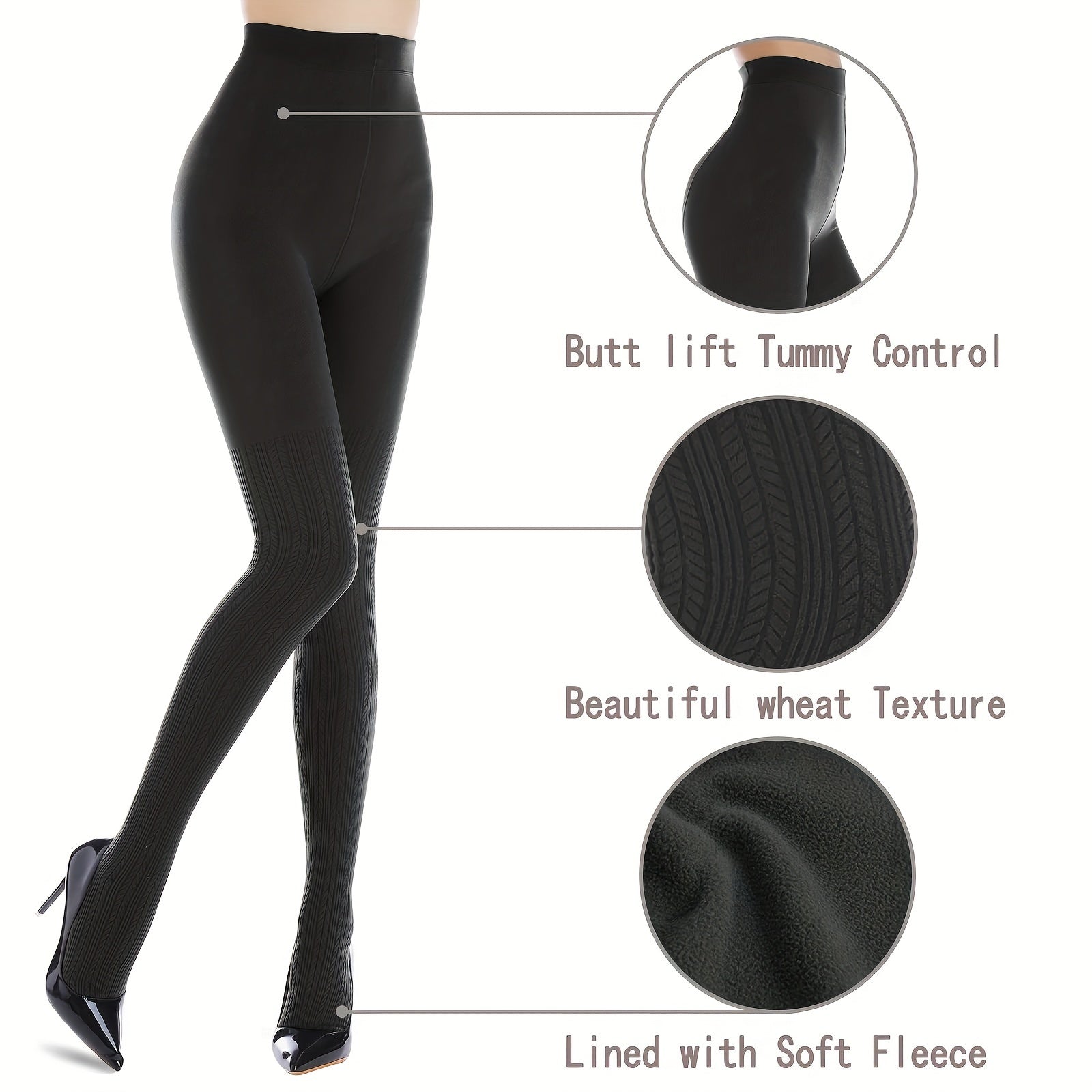 Solid Elastic Tights Opaque High Waist Slim Leggings Women's Stockings