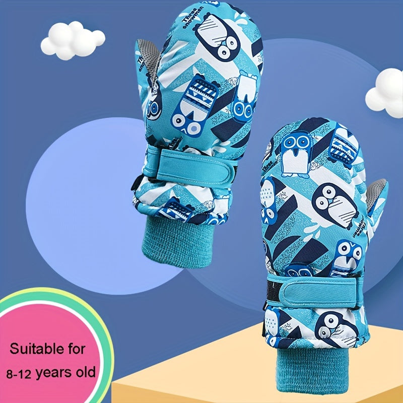 Kids' Waterproof Skiing Gloves Winter Warm Gloves