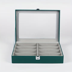 8 Grid PU Leather Sunglasses Storage Box