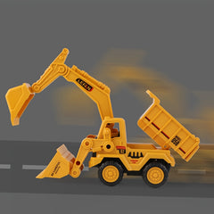 3-in-1 Engineering Vehicle Toy for Kids - Excavator Bulldozer Truck