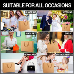 10 Brown Sturdy Shopping Bags Bulk Retail Boutique Wedding Favor