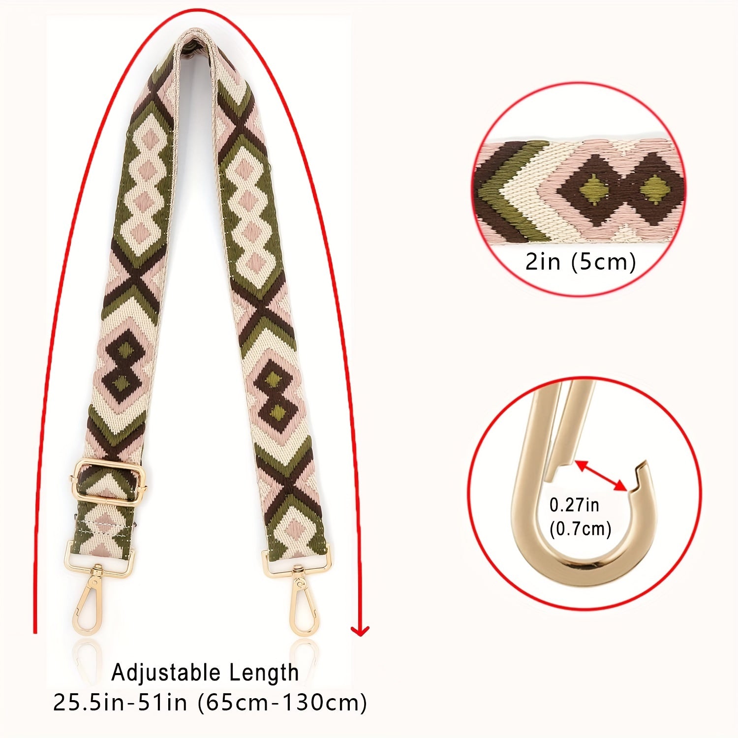 Adjustable Crossbody Strap Bohemia Style Handbag Strap