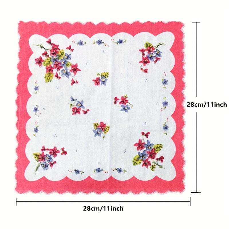 12 Pcs 11" Classic Flower Handkerchief Set for Men