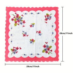 12 Pcs 11" Classic Flower Handkerchief Set for Men