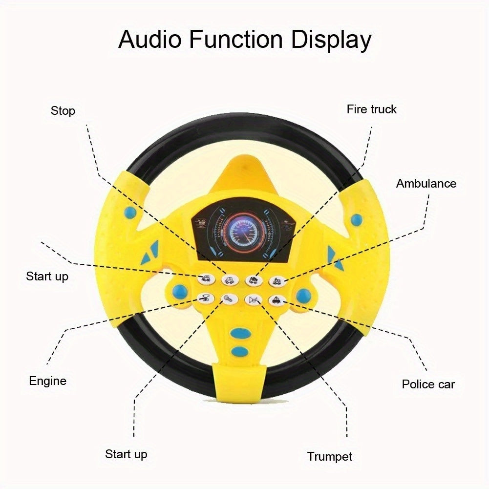 Kids Driving Simulator Steering Wheel Toy Suction Cup Mount